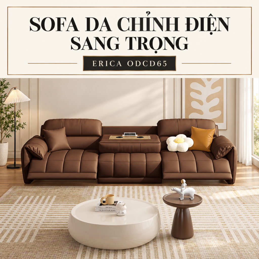 Sofa Da Chỉnh Điện Sang Trọng Erica ODCD65