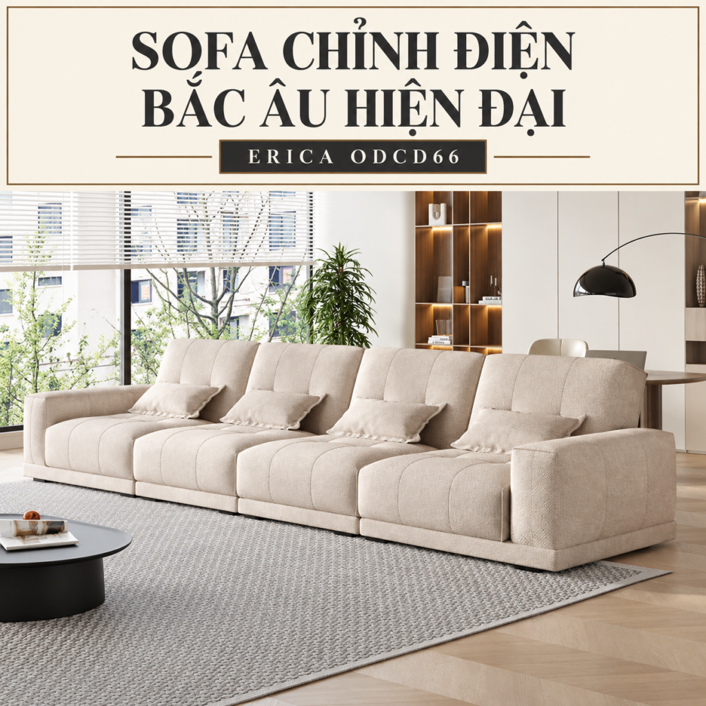 Sofa Chỉnh Điện Bắc Âu Hiện Đại Erica ODCD66